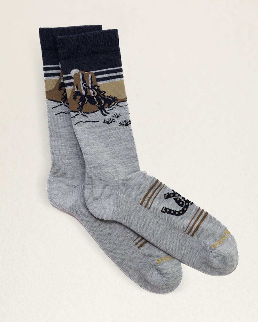NWT Pendleton Cowboy Camp Socks in Blue/Brown size Large
